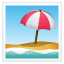 Beach with parasol Whatsapp U+1F3D6