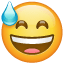 Emoji with open mouth U+1F605